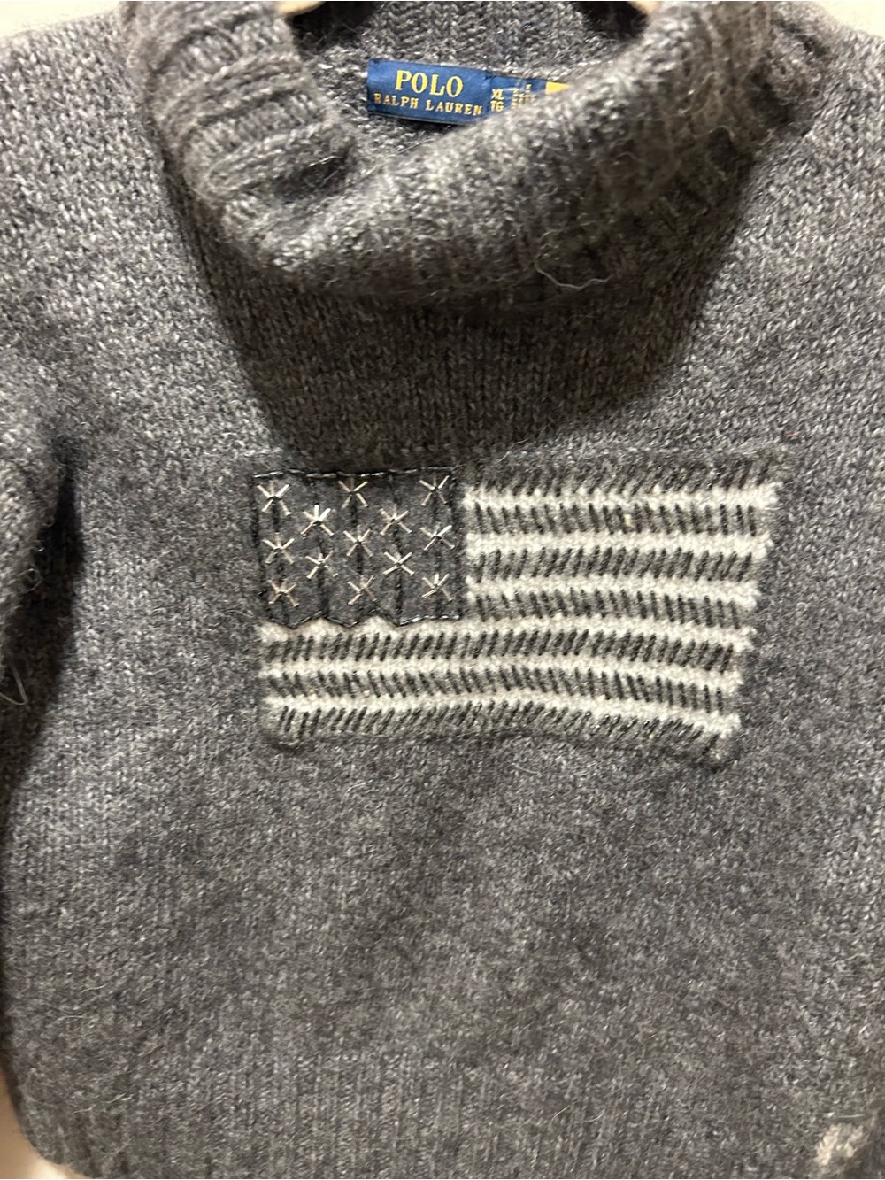Polo Ralph Lauren Flag Turtleneck Sweater Wool/Alpaca Blend , Large - Picture 5 of 7